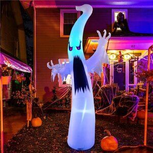 6 FT Halloween Inflatables Ghost Outdoor Decorations Blow Up Yard Scary Red Eye